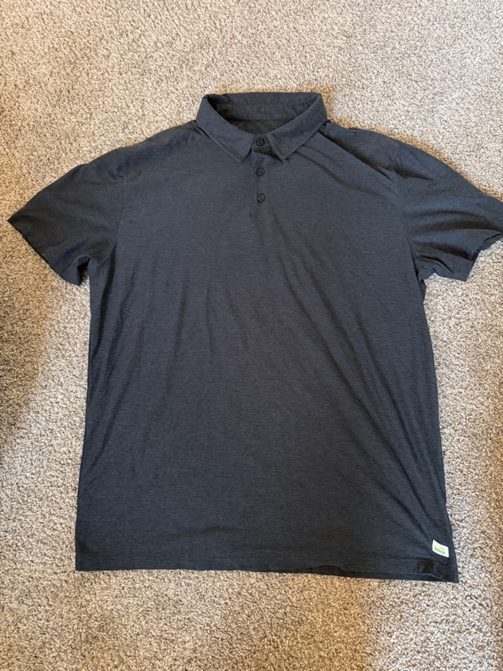 Vuori Black Strato Tech Short-Sleeve Polo